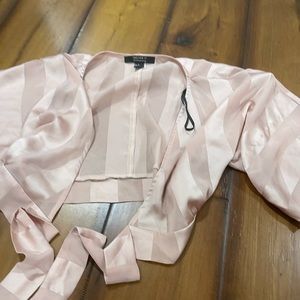 forever 21 sheer tie top champagne pink